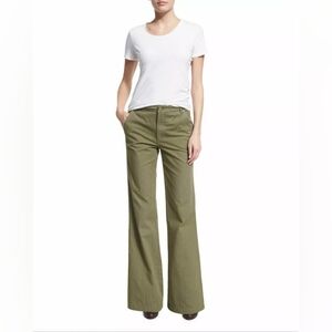 TORY BURCH Ladies Agave Green Flared Trousers Pants Size 28